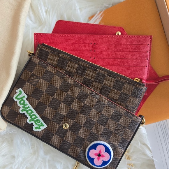 Louis Vuitton Damier Ebene My LV World Tour Pochette Felicia Chain Wallet Coquet - Picture 2 of 5